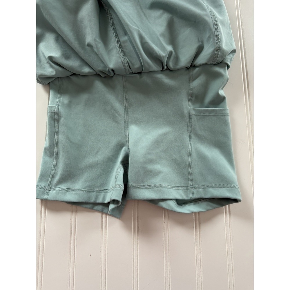 Yogalicious Hybrid Skort Romper Women's‎ XS Teal Blue Padded Bra Pockets - Picture 7 of 9
